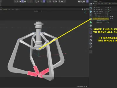 Metal Claw 34 with RIG 3D model