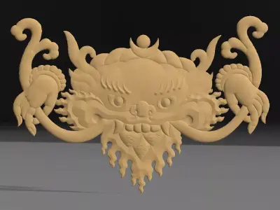 Guruda chinese demon head 3D print model