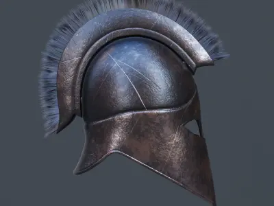 Helmet Greek Low-poly 3D model
