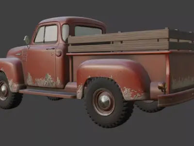 Rusty Pickup Truck 3D Model 3D model