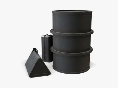 WW2 Liquid Storage Assets 02 Low-poly 3D model