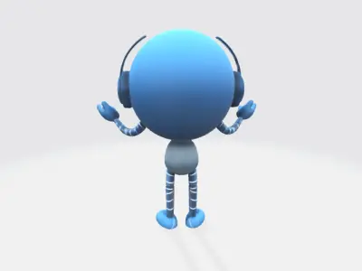 Robot Low-poly 3D model 23