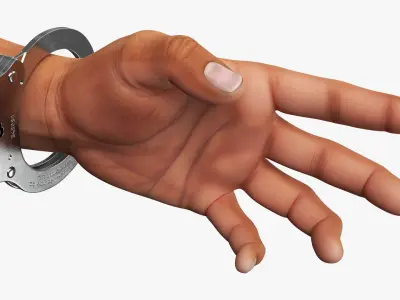  Locking Restraint Handcuffs Worn on Hands with Lockpick Metallic Silver 