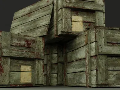 Crate with Gas masks 3D model