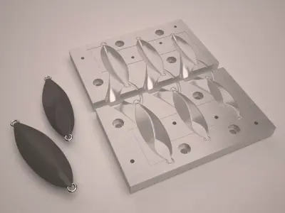 20-30-40 GR Fall Slug Japanese Metal Jig Mold 3D print model 3D print model