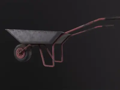 Wheelbarrow 3D Moedel Low-poly 3D model
