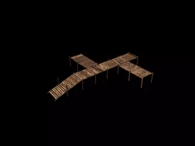  Wooden pier 3D model