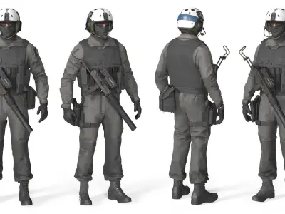 MILITARY XOF Special Operations Game Ready Character  Low-poly 3D model