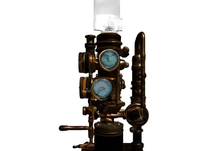 Steampunk Industrial Machine Generator Low-poly 3D model
