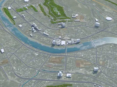 Bazhong Sichuan China 30km Free low-poly 3D model