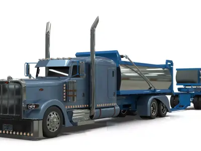 Peterbilt 389 Transfer Dump Truck 3D model