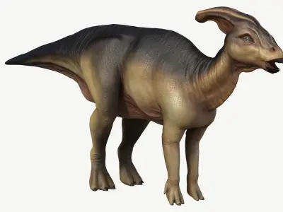 Parasaurolophus dinosaur Low-poly 3D model