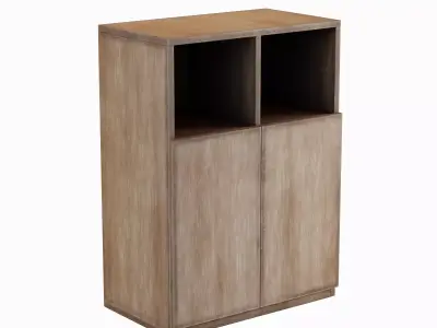 Simple Bookcase B 03 Low-poly 3D model