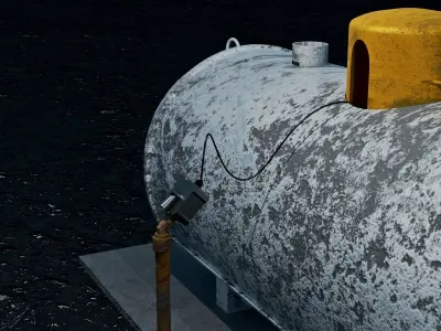Industrial Propane Tank 3D model