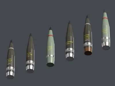Artillery Caesar France Projectile 155mm Low-poly 3D model