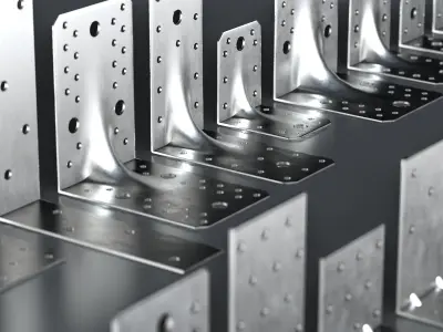 stainless steel angle brackets 53 parts collection 3D model