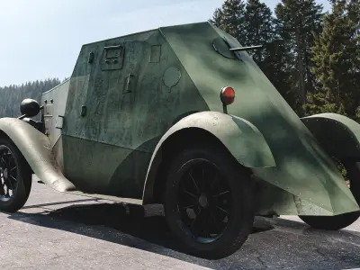 D-8 Soviet light armored car 1930s Low-poly 3D model