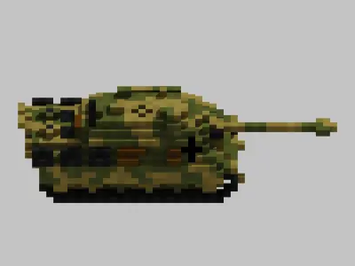Jagdpanzer V Jagdpanther Tank Voxel Low-poly 3D model