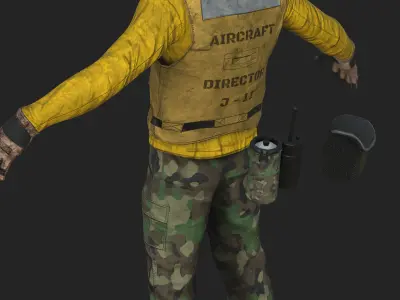 US NAVY Flight Deck Crew Low-poly 3D model