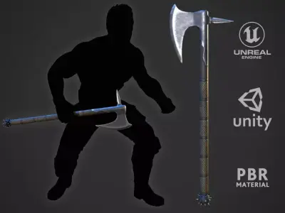 Dragon Hunter Axe Low-poly 3D model