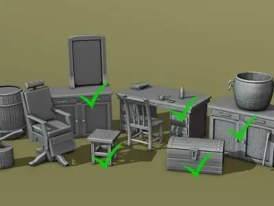 Elements of interior Texas collection Part 2 3D print model