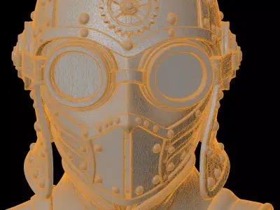 Steampunk Iron Helmet 3D Print Model 3D print model