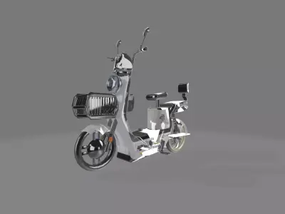 Electric scooter for adults and children  Low-poly 3D model