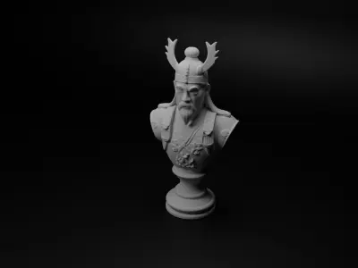 Korean Hwarang Bust Chess 3D print model get