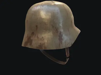Rusty Nazi Helmet Low-poly 3D model