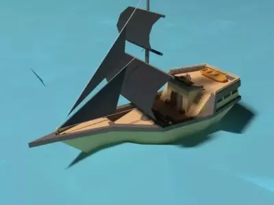 Pirate Ship Free 3D model buy