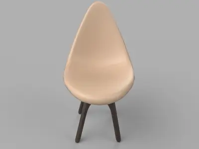 chair stool with seat and legs Low-poly 3D model