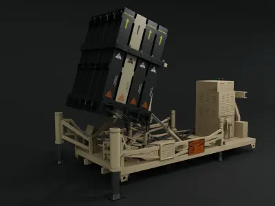 Iron Dome - Air Defense System Low-poly 3D model