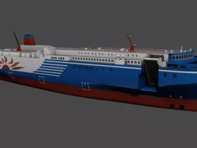 MOL Sunflower Passenger RO-PAX ship Low-poly 3D model