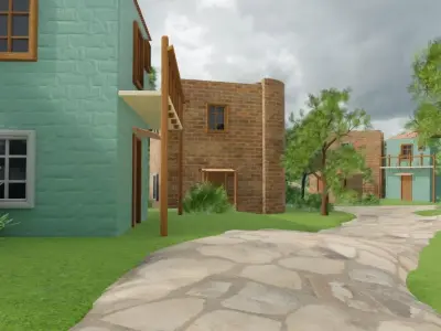 Mountain Village 3D model 2