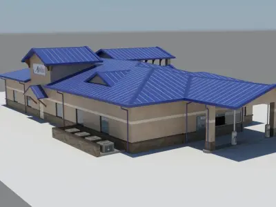 USA Chain Stores PACK 1  Low-poly 3D model