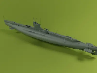 HMS E40 Low-poly 3D model