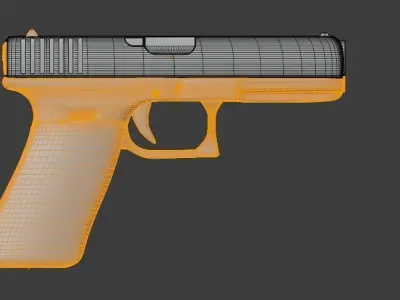 Gun Glock 17 Low-poly 3D model