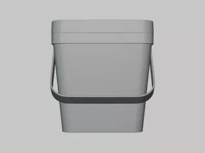 Square Bucket - Geometry Only No Textures No Materials 3D model purchase