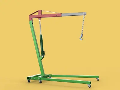 2TON PORTABLE HYDRAULIC ENGINE CRANE HOIST HEAVY LIFTING FOLDING 3D model