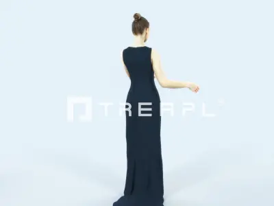 Beauty 08J pointing Couple Pointing Event Elegant Woman Low-poly 3D model