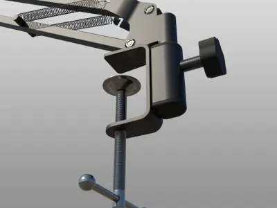 Rigged Desktop Microphone Pantograph 3D model