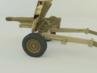 Howitzer 105mm cannon gun 3D model