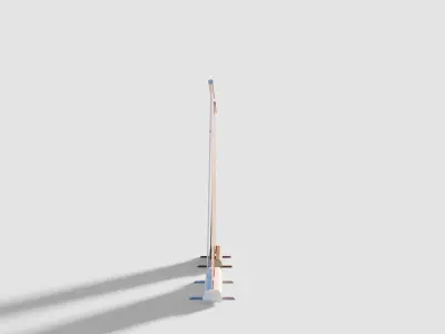 Rollup Banner with clean and dirty pbr textures Low-poly 3D model