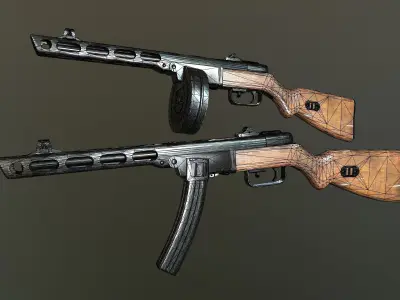 ppsh 41 Low-poly 3D model