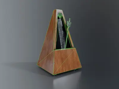 Vintage german metronome Low-poly 3D model