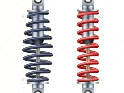 Shock absorber 3D model Polygon mesh