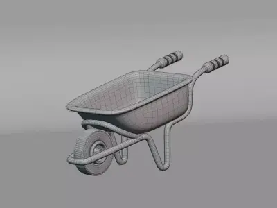Construction Wheelbarrow Low-poly 3D model purchase