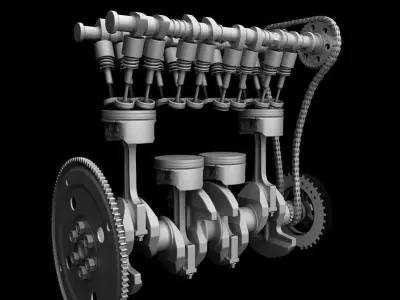 4POSITON ENGINE ANIMATION 3D model