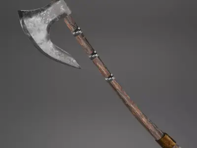 Viking ax Low-poly 3D model