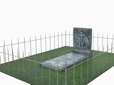 Grave - Cemetery Low-poly 3D model